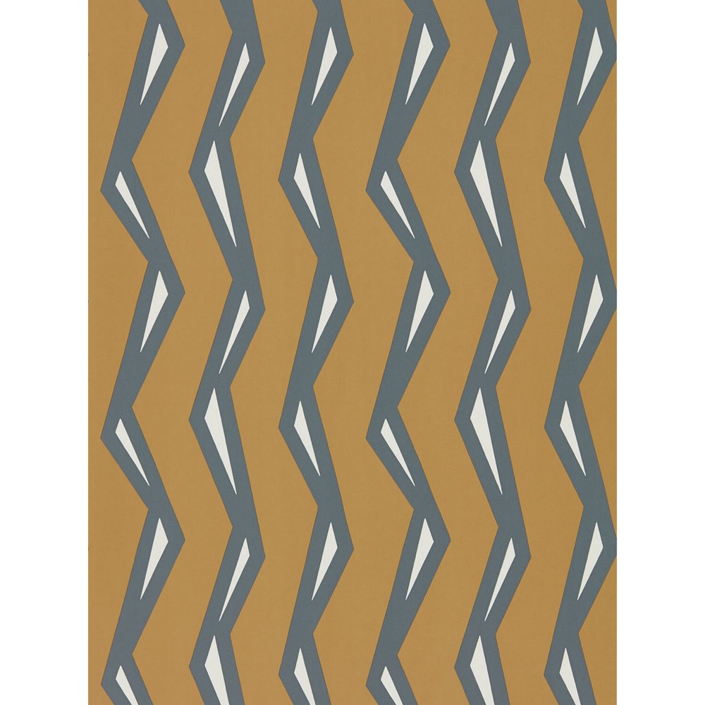 Rayo Zigzag Wallpaper 111816 by Scion in Paprika Charcoal Grey